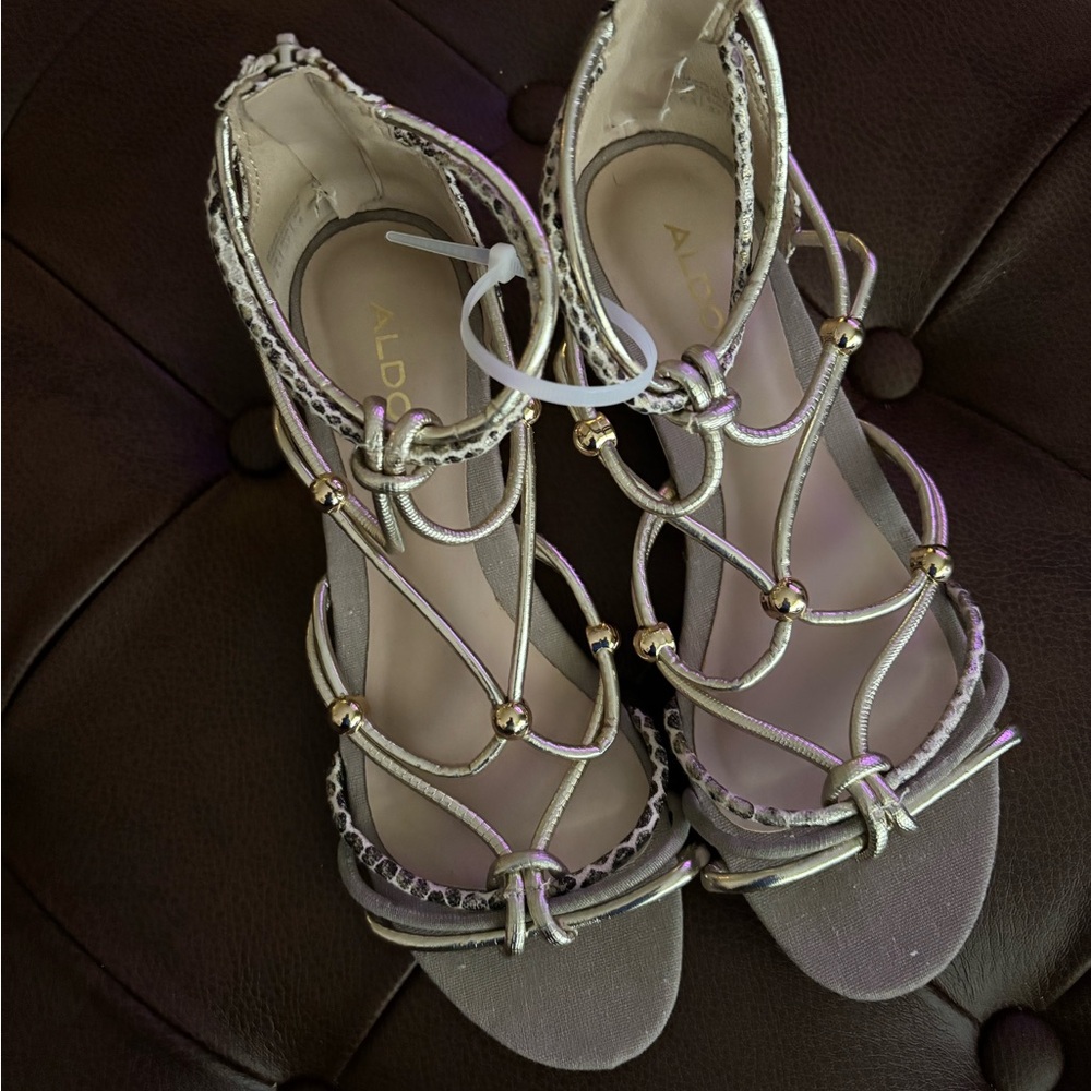 Aldo gold Strappy Sandals Elegant Design